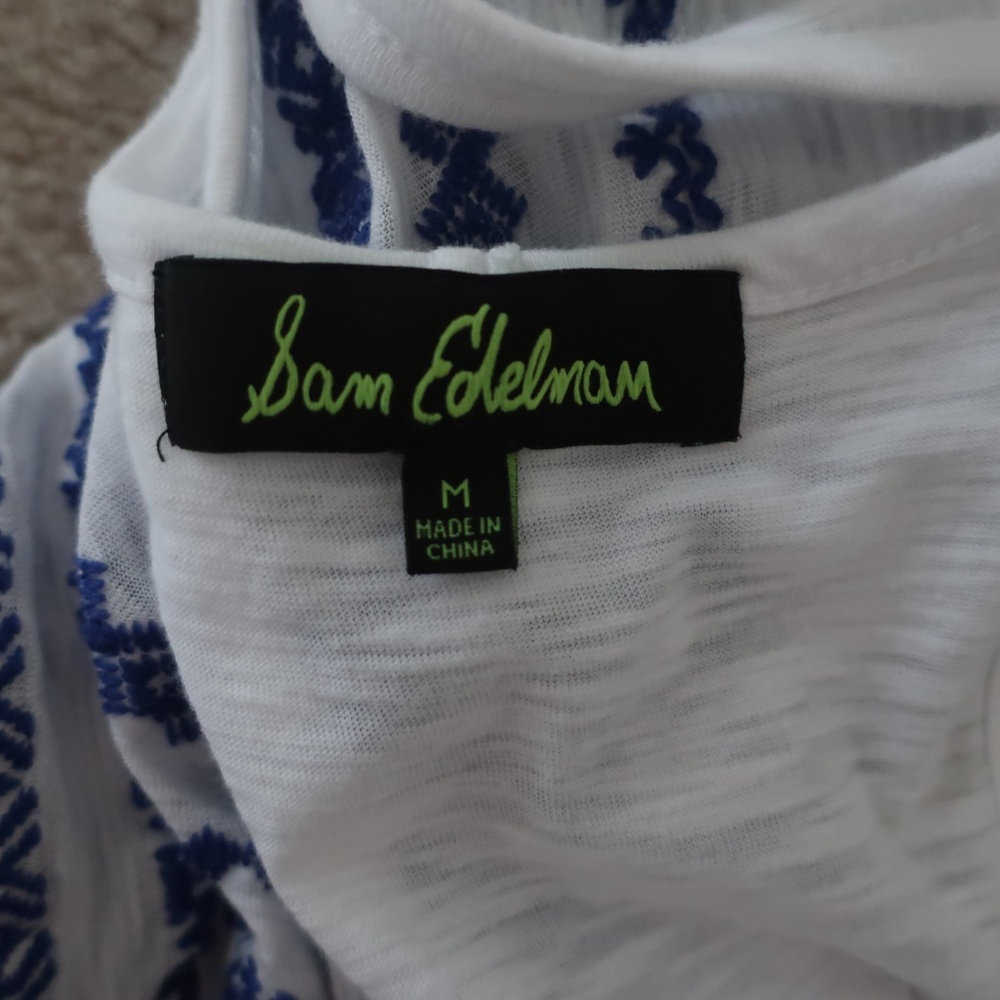 Sam Edelman Embroidered Racerback Tank Size Medium - Picture 4 of 4